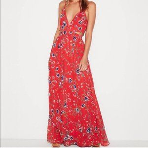 express floral cut out maxi dress s small